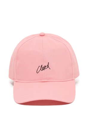 Closed logo-embroidered cap - Pink