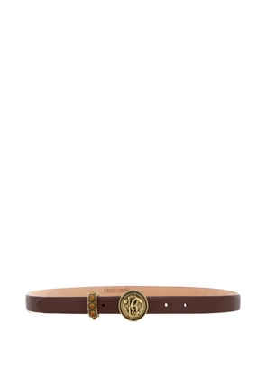 Roberto Cavalli logo-plaque leather belt - Brown