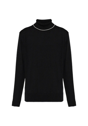 Eleventy contrast-trim roll-neck sweater - Black