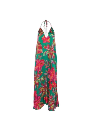 Sundress Natasha floral-print halterneck maxi dress - Green