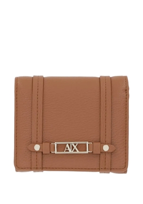Armani Exchange logo-plaque wallet - Brown