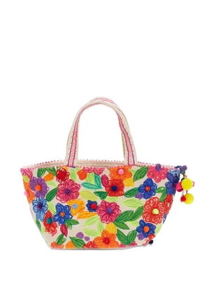 Pero embroidered appliqué-detail tote bag - Green