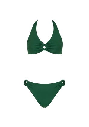 Fisico ring-detail halterneck bikini - Green