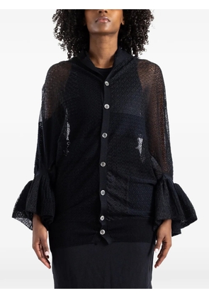 Junya Watanabe patchwork lace-knit cardigan - Black