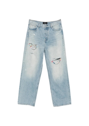 Nahmias Friendship bead-embellished distressed denim jeans - Blue