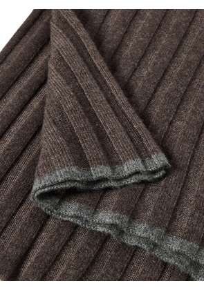 Brunello Cucinelli ribbed-knit scarf - Brown