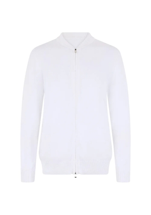 Fedeli zip-up cotton cardigan - White