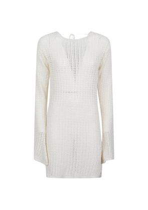HINNOMINATE open-knit mini dress - Neutrals
