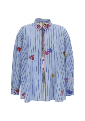 Pero floral-print cotton shirt - Blue