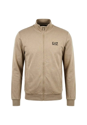 Ea7 Emporio Armani logo-print zip-up sweater - Neutrals