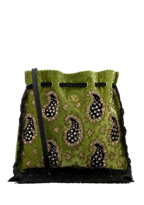 Valentino Garavani Nellicôte paisley-embroidered shoulder bag - Green