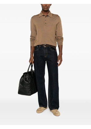 TOM FORD long-sleeve polo shirt - Brown