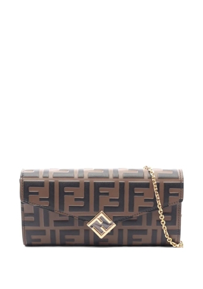 Fendi Pre-Owned 2020s FF Diamonds Continental cross body bag - Brown