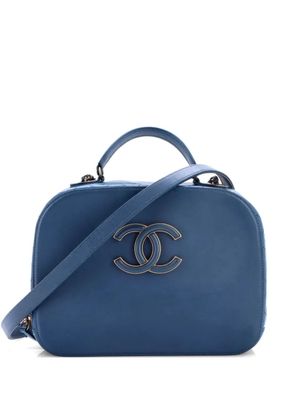 CHANEL Pre-Owned Coco Curve Vanity Case Calfskin and Quilted Goatskin Medium satchel - Blue