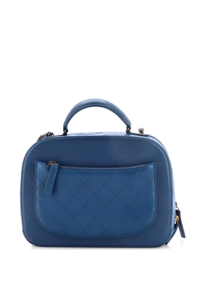 CHANEL Pre-Owned Coco Curve Vanity Case Calfskin and Quilted Goatskin Medium satchel - Blue