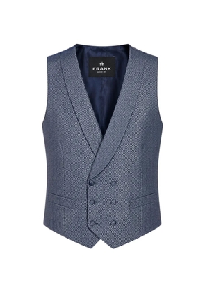 Franks double-breasted textured waistcoat - Blue
