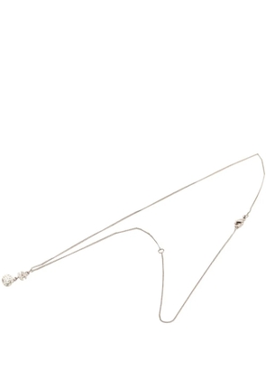 CHANEL Pre-Owned 2011 CC Brass Strass Ball Pendant Necklace costume necklace - Silver