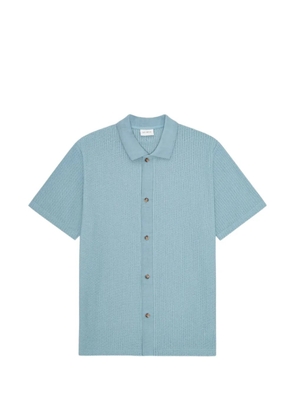 Les Deux Pointelle SS textured-knit short-sleeve cardigan - Blue