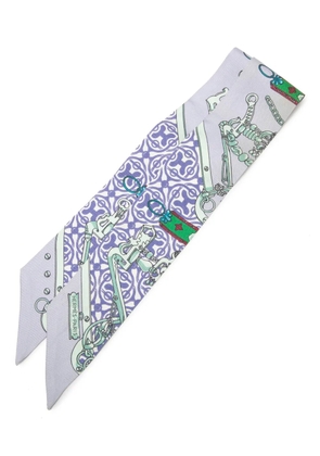 Hermès Pre-Owned 1999-2007 Mors et Gourmettes Remix Silk Twilly Scarf scarves - Purple