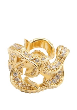 Bottega Veneta Pre-Owned 2010s CZ sterling silver ring - Gold