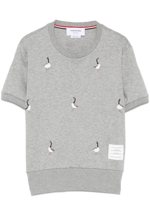 Thom Browne embroidered short-sleeve sweater - Grey