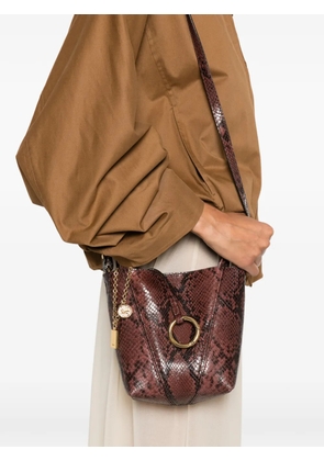 Chloé Spin snakeskin-effect bucket bag - Brown