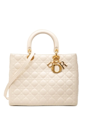 Christian Dior Pre-Owned 2000 Large Lambskin Cannage Lady Dior satchel - White