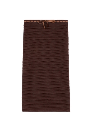 Tod's crochet-knit skirt - Brown