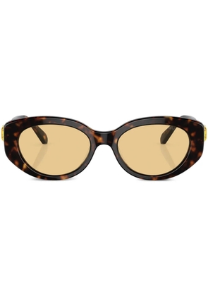 Swarovski Eyewear tortoiseshell-effect round-frame sunglasses - Brown