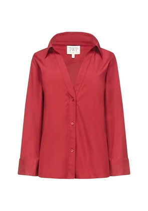 TWP V-neck spread-collar shirt - Red