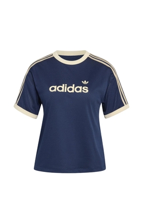 adidas logo-print mesh T-shirt - Blue