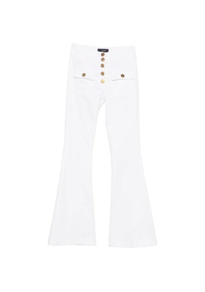 Seafarer button-front flared-leg jeans - White