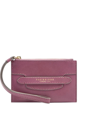The Bridge Lucrezia logo-print leather clutch bag - Purple
