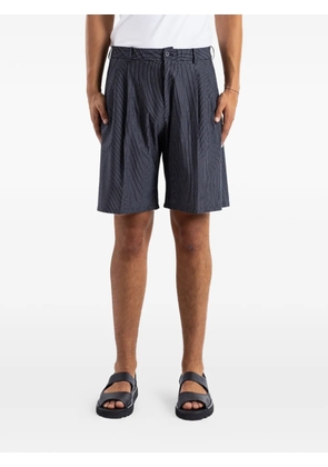 KANEMASA PHIL stripe-print pleated shorts - Black