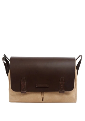The Bridge Igor leather-trim messenger bag - Neutrals