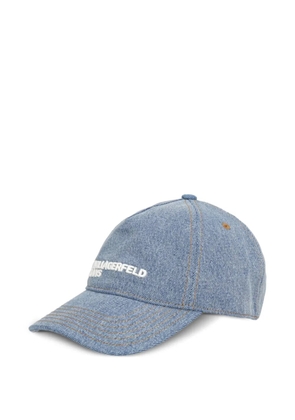 Karl Lagerfeld Jeans logo-embroidered denim cap - Blue