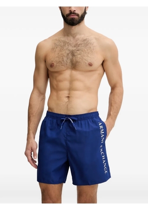 Armani Exchange logo-print drawstring swim shorts - Blue