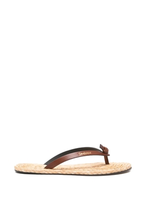Saint Laurent woven-sole leather sandals - Neutrals