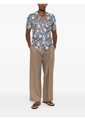 Brian Dales floral-print short-sleeve shirt - Blue