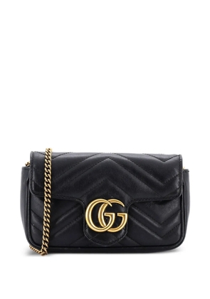 Gucci Pre-Owned GG Marmont Flap Bag Matelasse Leather Super Mini crossbody bag - Black