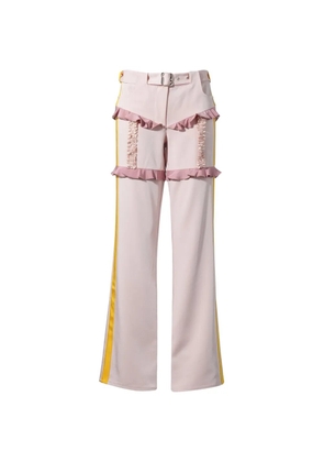 LOVETT Garter ruffle-trimmed trousers - Pink