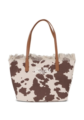 MC2 Saint Barth City cow-print fringe tote bag - Neutrals