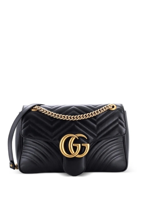 Gucci Pre-Owned GG Marmont Flap Bag Matelasse Leather Medium shoulder bag - Black