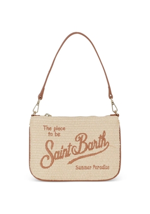 MC2 Saint Barth mini Parisienne logo-embroidered clutch bag - Neutrals