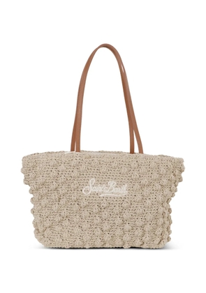 MC2 Saint Barth crochet-knit logo-embroidered tote bag - Neutrals