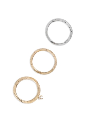 Lola Casademunt logo-charm hammered-effect bracelets (set of three) - Gold
