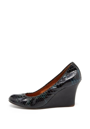 Lanvin Pre-Owned python-embossed wedge pumps - Green