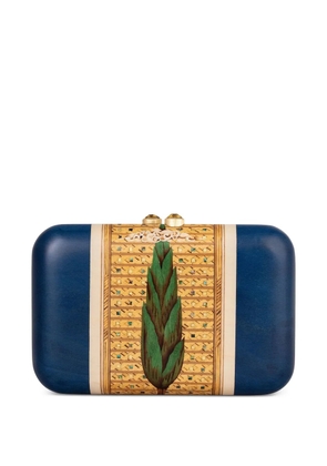 SILVIA FURMANOVICH abalone shell marquetry clutch - Blue