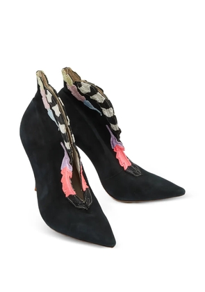 Sophia Webster embroidered suede ankle boots - Black