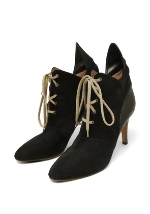Chloé Pre-Owned lace-up pointed-toe heeled boots - Black